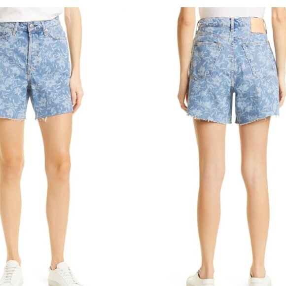 Rag & Bone Maya High Waist Raw Hem Denim Shorts Size 26 - Picture 1 of 7